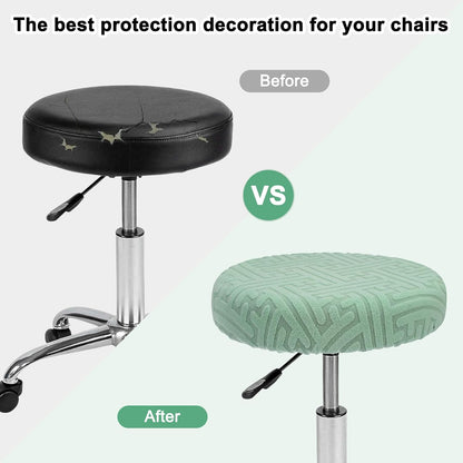 Elastic Chair Cover Round 30-36cm Mint Green Washable Stretchable Stool Cover V1258-DP02-BOL-22