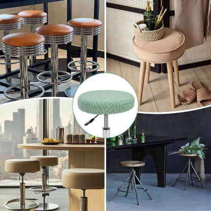Elastic Chair Cover Round 30-36cm Mint Green Washable Stretchable Stool Cover V1258-DP02-BOL-22