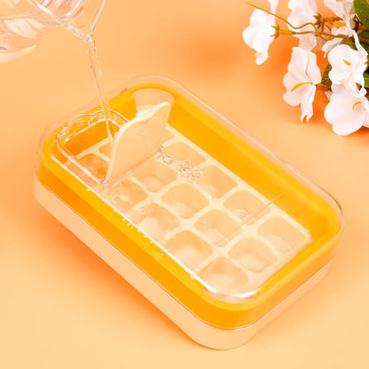 2-in-1 Ice Cube Tray with Lid Easy Release One Press Ice Mold Set for Freezer V1258-DP02-BOL-226