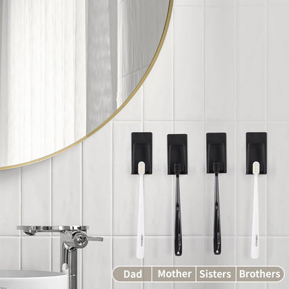 4 Pack Self-Adhesive Stainless Steel Wall Mount Toothbrush Holder No Drilling Required for Electric V1258-DP02-BOL-229