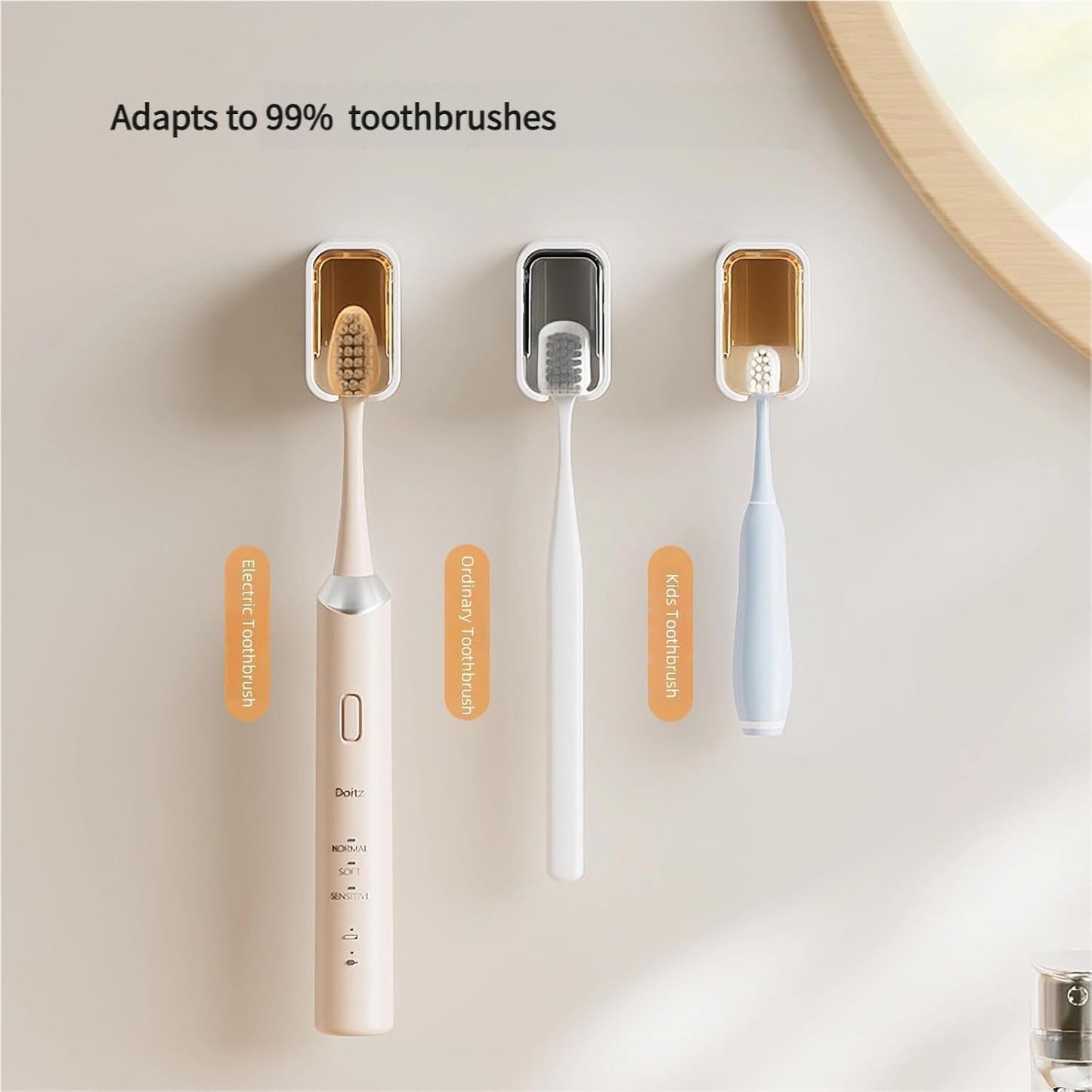 2 Pack Toilet Brush Holder with Lid No Drilling Waterproof Dustproof Bathroom Wall Mounted V1258-DP02-BOL-230