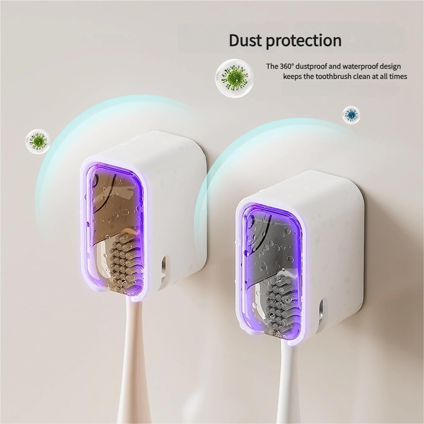 2 Pack Toilet Brush Holder with Lid No Drilling Waterproof Dustproof Bathroom Wall Mounted V1258-DP02-BOL-230