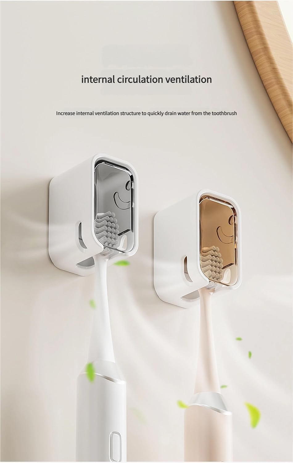 2 Pack Toilet Brush Holder with Lid No Drilling Waterproof Dustproof Bathroom Wall Mounted V1258-DP02-BOL-230