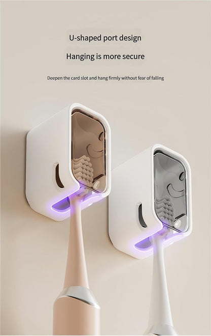 2 Pack Toilet Brush Holder with Lid No Drilling Waterproof Dustproof Bathroom Wall Mounted V1258-DP02-BOL-230