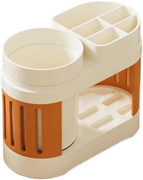Multifunctional Toothbrush Holder with Toothpaste Dispenser and Cups - Wall-Mounted No Drilling - Bathroom V1258-DP02-BOL-231