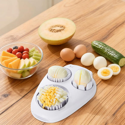 3-in-1 Egg Slicer - Perfect Slices & Chunks - Multifunctional Cutter for Eggs Soft Fruits and Vegetables V1258-DP02-BOL-234