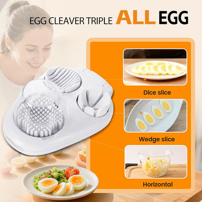 3-in-1 Egg Slicer - Perfect Slices & Chunks - Multifunctional Cutter for Eggs Soft Fruits and Vegetables V1258-DP02-BOL-234