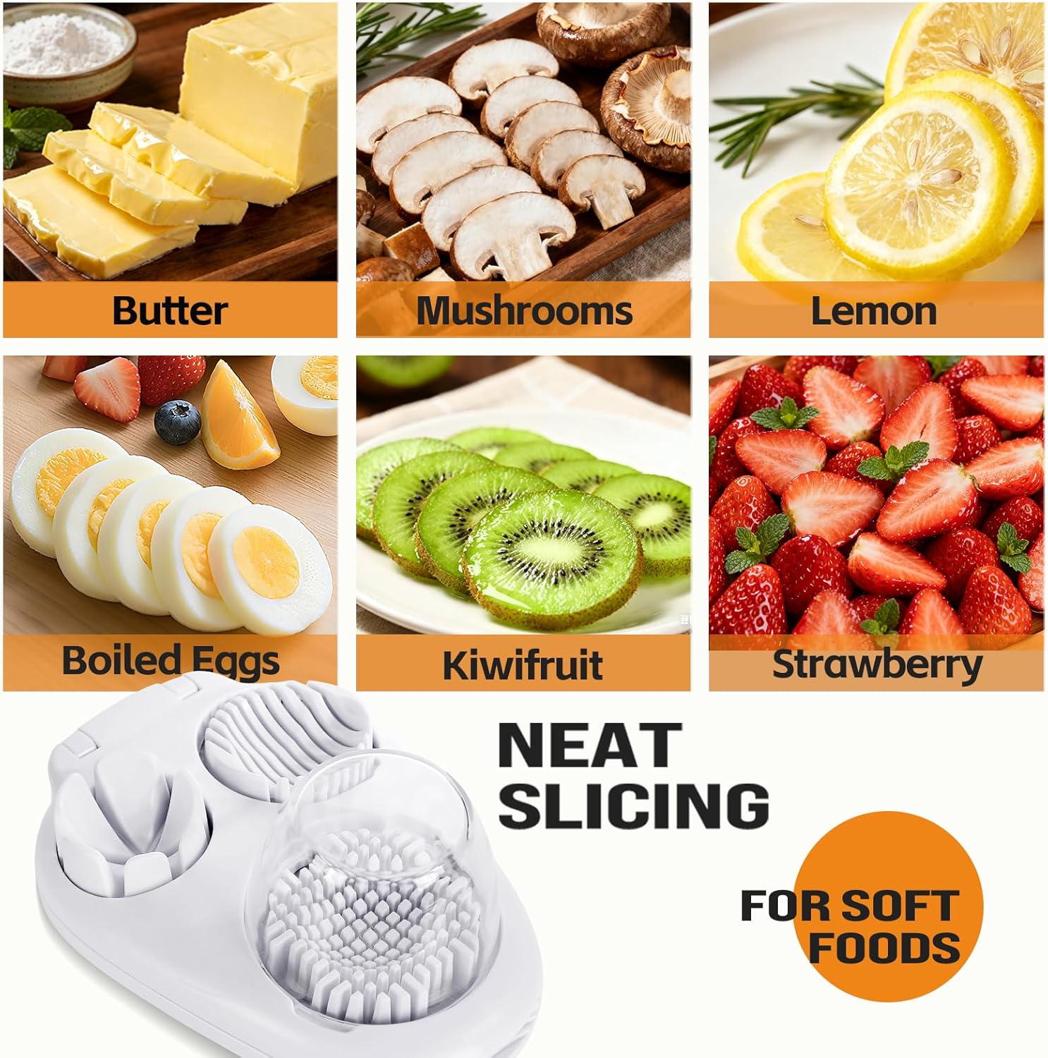 3-in-1 Egg Slicer - Perfect Slices & Chunks - Multifunctional Cutter for Eggs Soft Fruits and Vegetables V1258-DP02-BOL-234