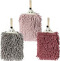 Chenille Hand Towel Set of 3 Quick Drying Super Absorbent with Hanging Loop for Kitchen and Bathroom V1258-DP02-BOL-237
