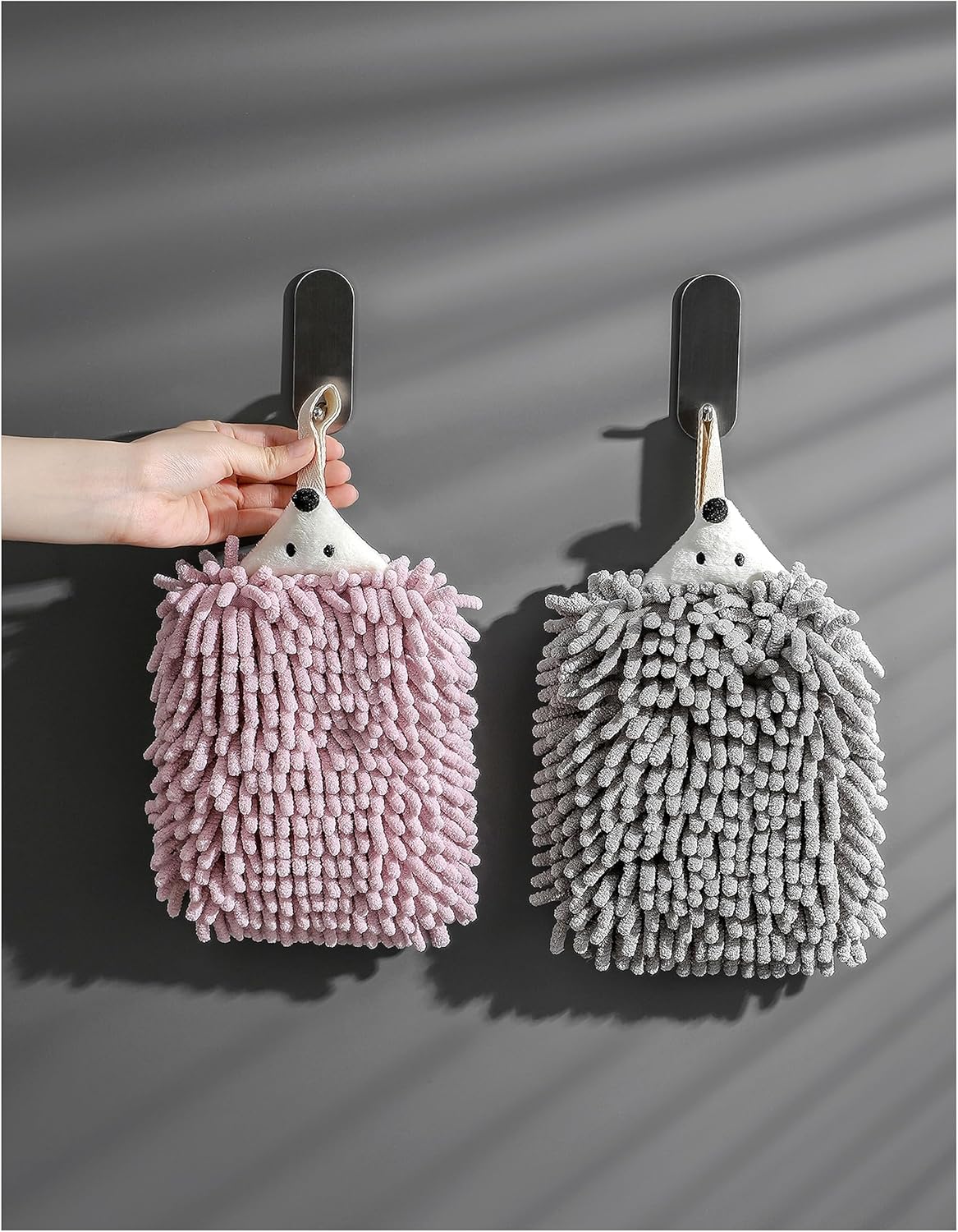 Chenille Hand Towel Set of 3 Quick Drying Super Absorbent with Hanging Loop for Kitchen and Bathroom V1258-DP02-BOL-237