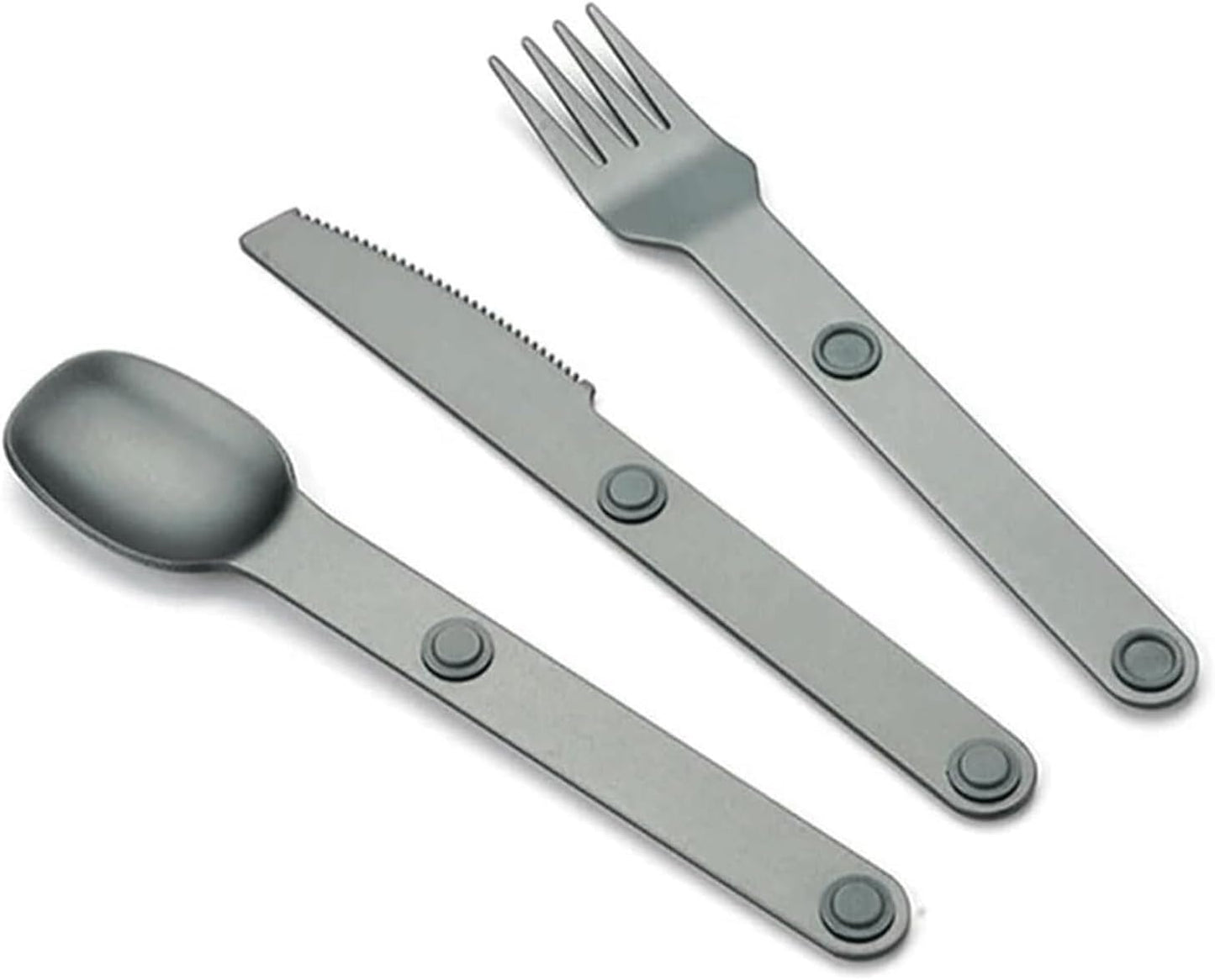 Magnetic Camping Cutlery Set 3 Piece Aluminium - Lightweight Fork Knife Spoon - Compact Outdoor Picnic V1258-DP02-BOL-24