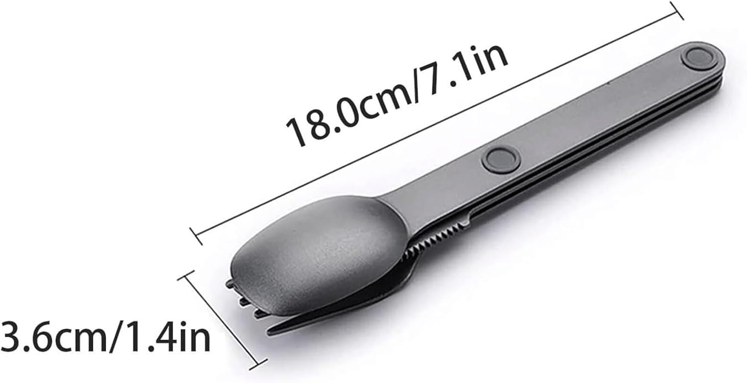 Magnetic Camping Cutlery Set 3 Piece Aluminium - Lightweight Fork Knife Spoon - Compact Outdoor Picnic V1258-DP02-BOL-24