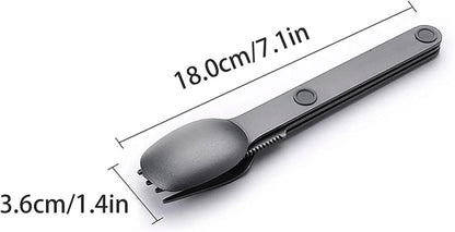 Magnetic Camping Cutlery Set 3 Piece Aluminium - Lightweight Fork Knife Spoon - Compact Outdoor Picnic V1258-DP02-BOL-24