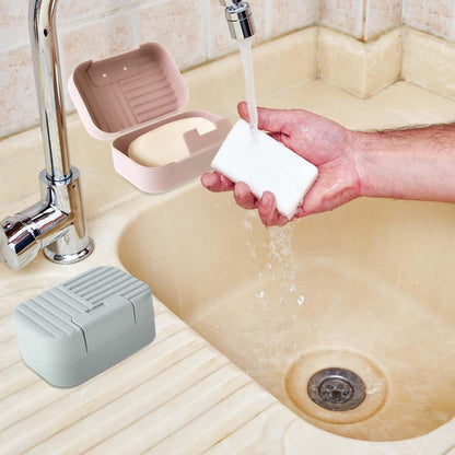 2 Pack Travel Soap Case with Lever - Holder for Soap & Shampoo Bars with Secure 4-Point Closure V1258-DP02-BOL-240