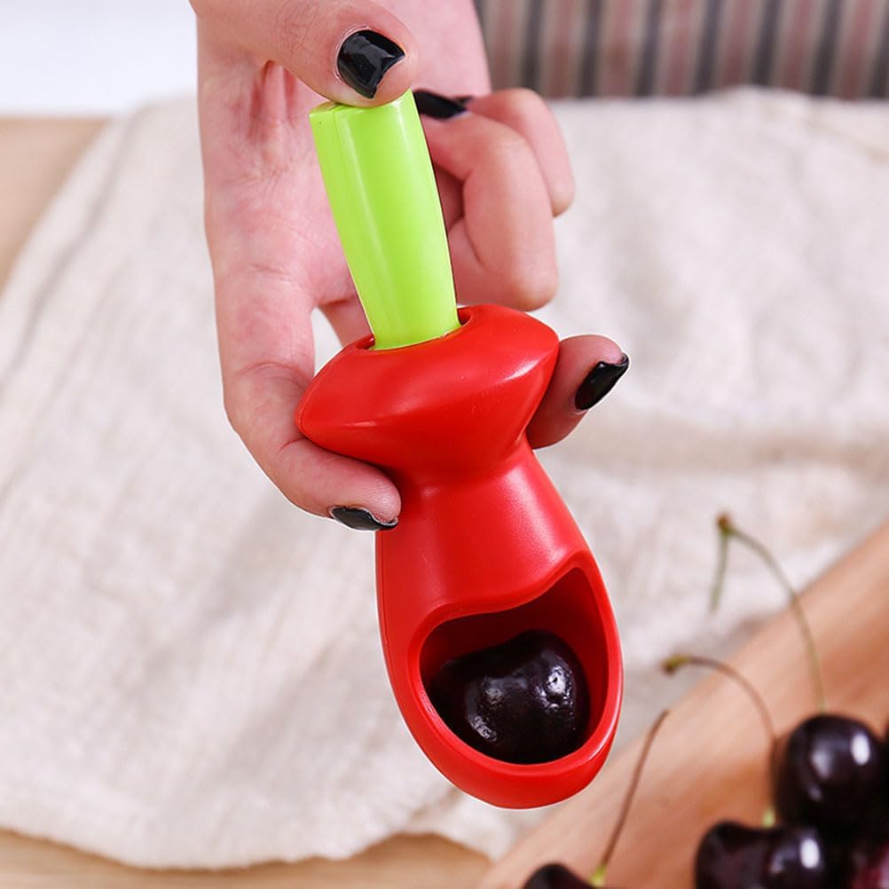 Cherry and Olive Pitter with Splatter Protection for Clean Work - Handy Kitchen Tool V1258-DP02-BOL-242