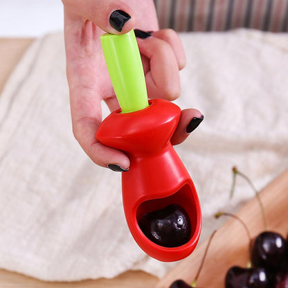 Cherry and Olive Pitter with Splatter Protection for Clean Work - Handy Kitchen Tool V1258-DP02-BOL-242