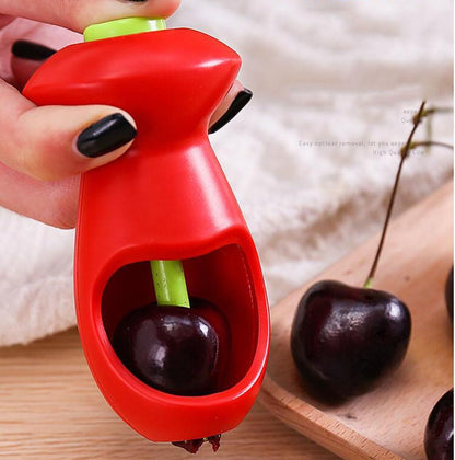 Cherry and Olive Pitter with Splatter Protection for Clean Work - Handy Kitchen Tool V1258-DP02-BOL-242