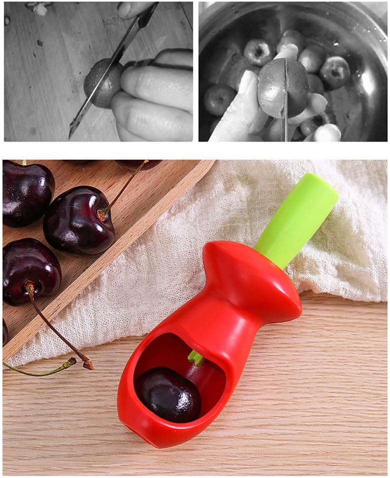 Cherry and Olive Pitter with Splatter Protection for Clean Work - Handy Kitchen Tool V1258-DP02-BOL-242