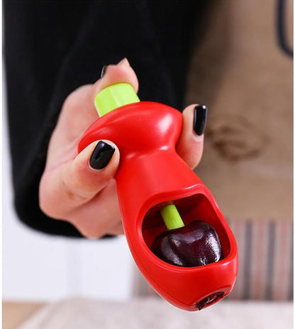 Cherry and Olive Pitter with Splatter Protection for Clean Work - Handy Kitchen Tool V1258-DP02-BOL-242