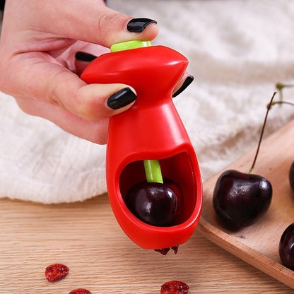 Cherry and Olive Pitter with Splatter Protection for Clean Work - Handy Kitchen Tool V1258-DP02-BOL-242