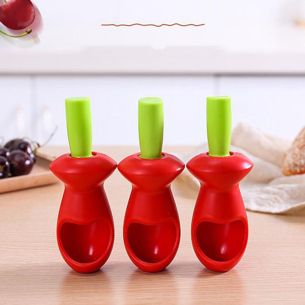 Cherry and Olive Pitter with Splatter Protection for Clean Work - Handy Kitchen Tool V1258-DP02-BOL-242