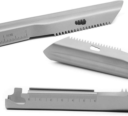 6-in-1 Mini Titanium Multitool Shovel Silver Camping Hiking Outdoor Portable Tool V1258-DP02-BOL-25