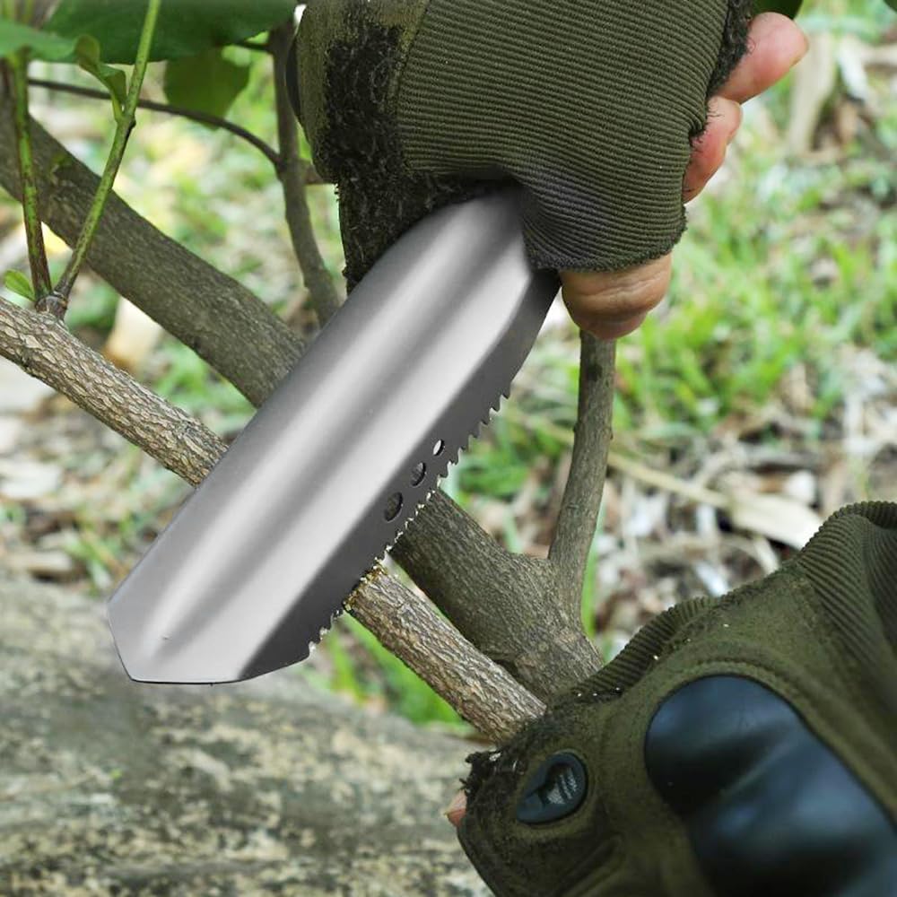 6-in-1 Mini Titanium Multitool Shovel Silver Camping Hiking Outdoor Portable Tool V1258-DP02-BOL-25