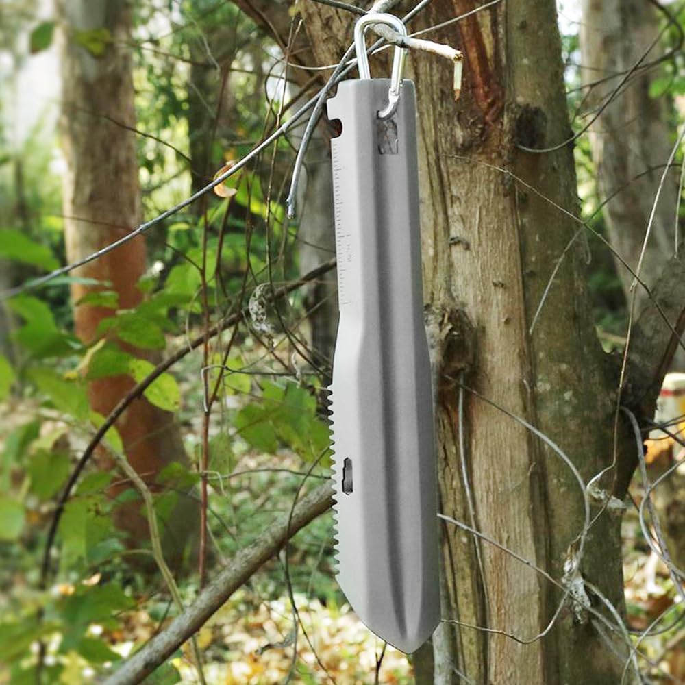 6-in-1 Mini Titanium Multitool Shovel Silver Camping Hiking Outdoor Portable Tool V1258-DP02-BOL-25