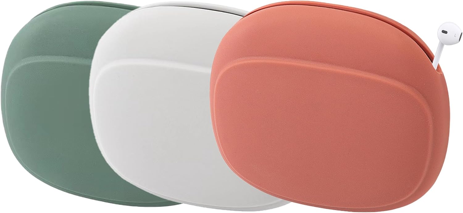 3 Pack Headphone Case Grey Red Green Portable Wireless Cable Storage Organizer for Mobile Phone Accessories V1258-DP02-BOL-252