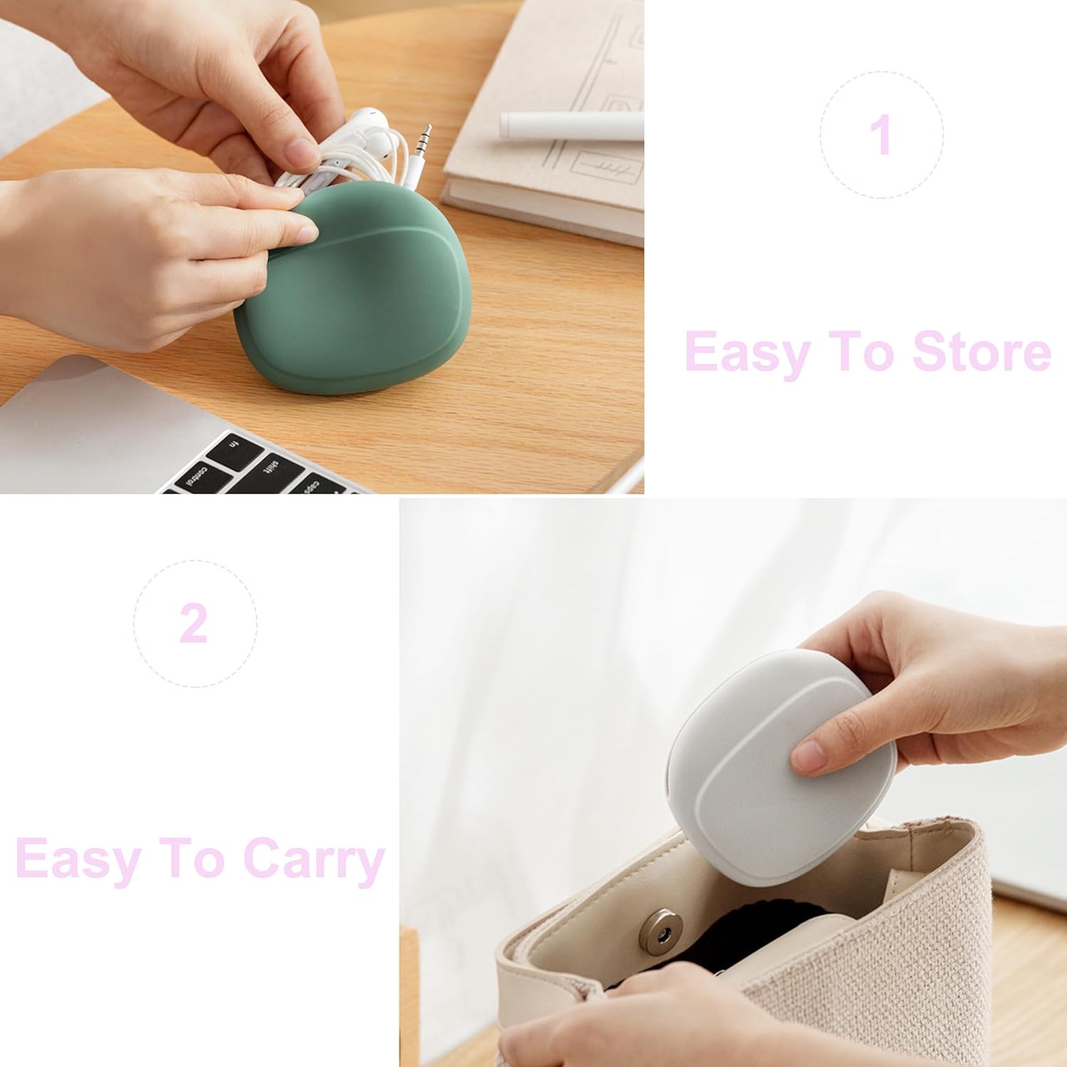 3 Pack Headphone Case Grey Red Green Portable Wireless Cable Storage Organizer for Mobile Phone Accessories V1258-DP02-BOL-252