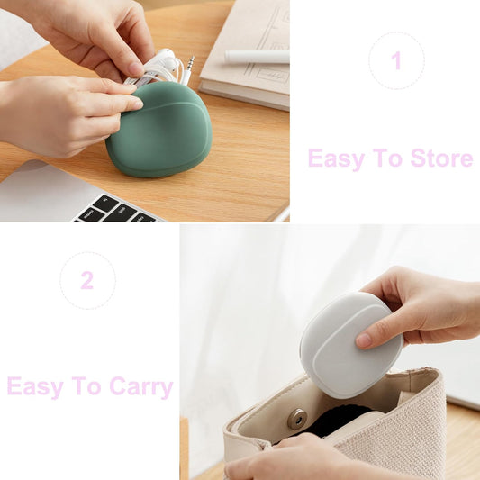 3 Pack Headphone Case Grey Red Green Portable Wireless Cable Storage Organizer for Mobile Phone Accessories V1258-DP02-BOL-252