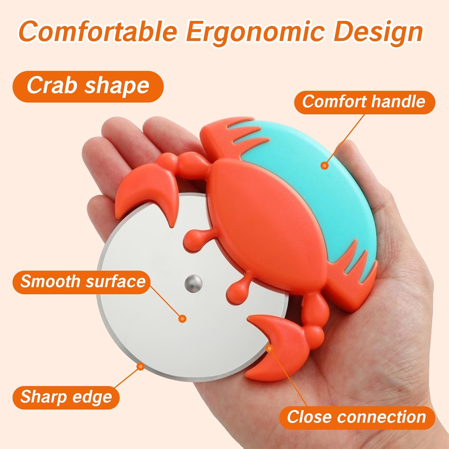 1 Piece Stainless Steel Pizza Cutter with Non-Slip Wheels Anti-Rust Easy Grip Sharp Blade for Effortless V1258-DP02-BOL-254