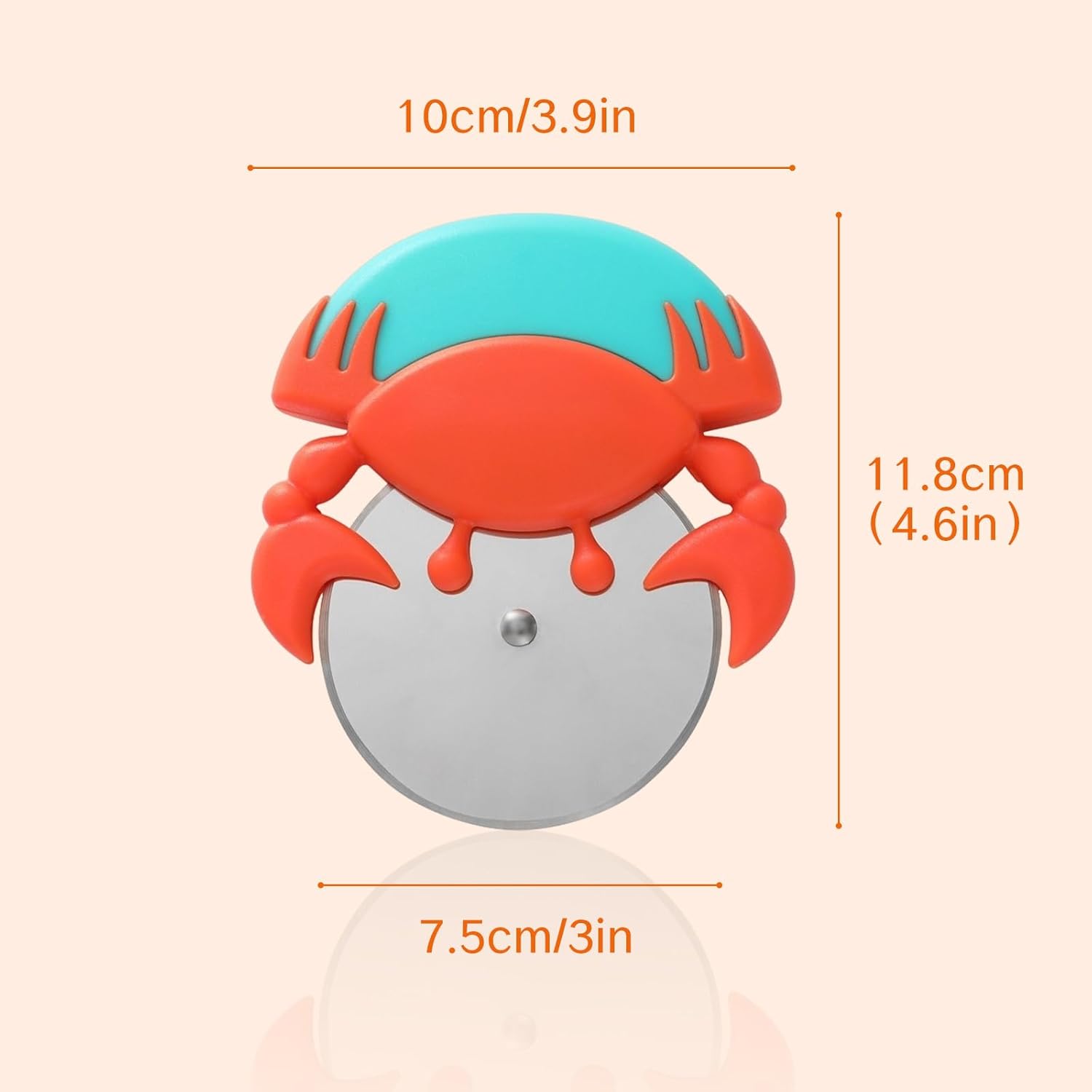 1 Piece Stainless Steel Pizza Cutter with Non-Slip Wheels Anti-Rust Easy Grip Sharp Blade for Effortless V1258-DP02-BOL-254