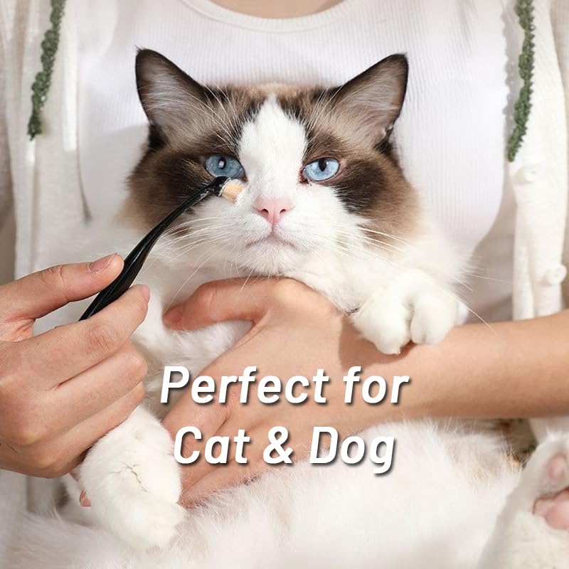 4 Pack Black Pet Tear Stain Remover Brush with Ergonomic Handle and Washable Bristles V1258-DP02-BOL-256