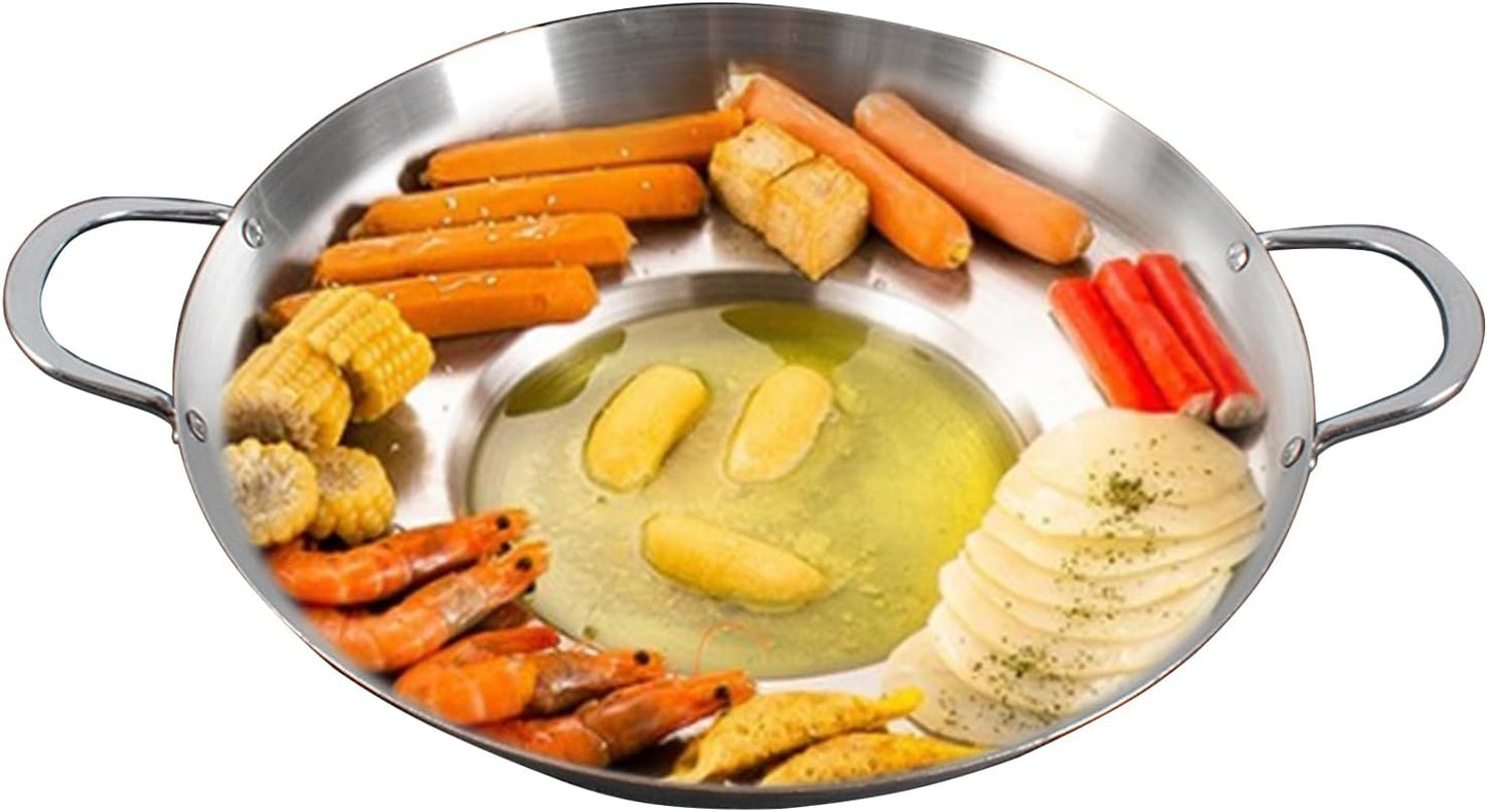 38cm Multifunctional Grill Pan with Double Handles - Silver - Suitable for Induction Gas and Barbecue - V1258-DP02-BOL-26