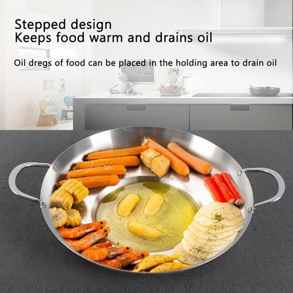 38cm Multifunctional Grill Pan with Double Handles - Silver - Suitable for Induction Gas and Barbecue - V1258-DP02-BOL-26