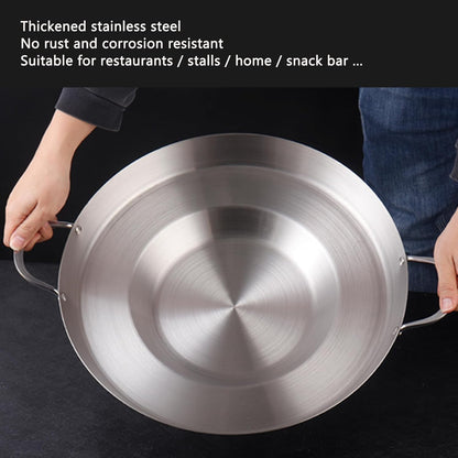 38cm Multifunctional Grill Pan with Double Handles - Silver - Suitable for Induction Gas and Barbecue - V1258-DP02-BOL-26