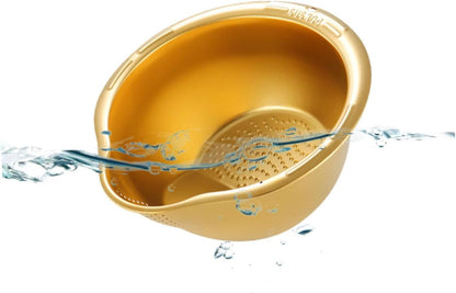 2-Piece Stainless Steel Rice Washing Strainer Set with Thickened Fine Mesh for Fruits Vegetables Easy to V1258-DP02-BOL-261