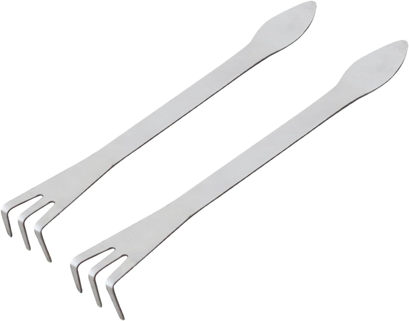2 Pack Stainless Steel 3-Tine Root Rake Mini Candy Grip Handle Garden Tool V1258-DP02-BOL-262