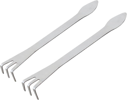 2 Pack Stainless Steel 3-Tine Root Rake Mini Candy Grip Handle Garden Tool V1258-DP02-BOL-262