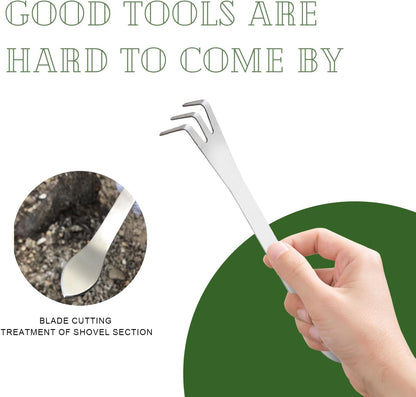 2 Pack Stainless Steel 3-Tine Root Rake Mini Candy Grip Handle Garden Tool V1258-DP02-BOL-262