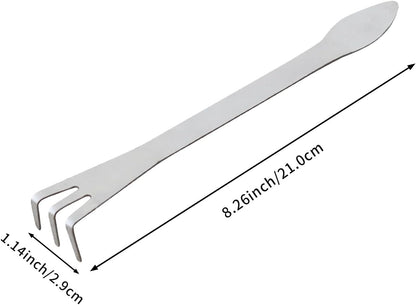2 Pack Stainless Steel 3-Tine Root Rake Mini Candy Grip Handle Garden Tool V1258-DP02-BOL-262