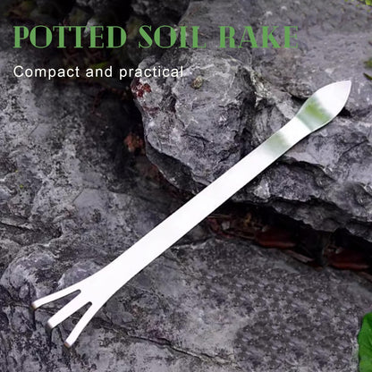 2 Pack Stainless Steel 3-Tine Root Rake Mini Candy Grip Handle Garden Tool V1258-DP02-BOL-262