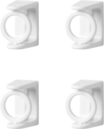 4 Pack White Curtain Rod Brackets with Rotating Function Support Shower Rod Tension Mounting for Home or Hotel V1258-DP02-BOL-268