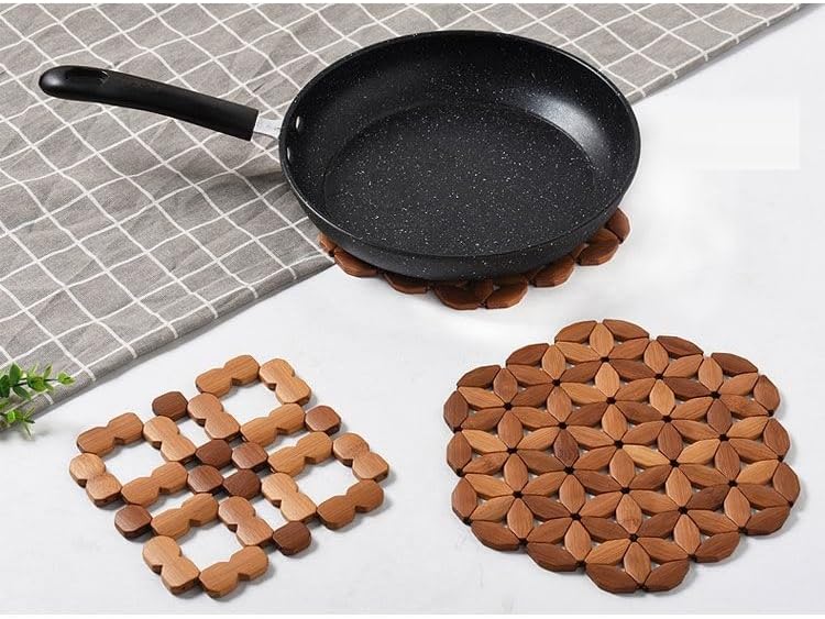 Round Wooden Pot Stand 24cm - Solid Wood Heat Resistant Table Protector for Kitchen & Dining Room V1258-DP02-BOL-27