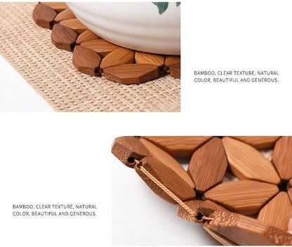 Round Wooden Pot Stand 24cm - Solid Wood Heat Resistant Table Protector for Kitchen & Dining Room V1258-DP02-BOL-27