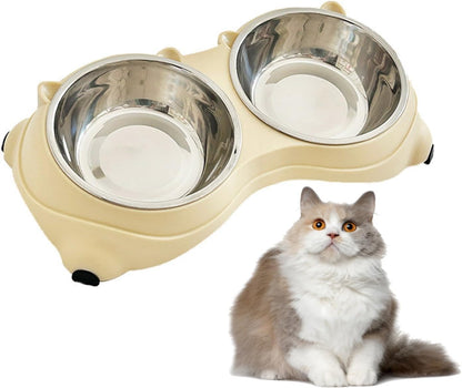 Cat Food Bowl - 1 Piece - Spillproof Pet Bowl - Double Layer Design for Cats V1258-DP02-BOL-270