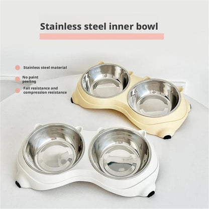 Cat Food Bowl - 1 Piece - Spillproof Pet Bowl - Double Layer Design for Cats V1258-DP02-BOL-270