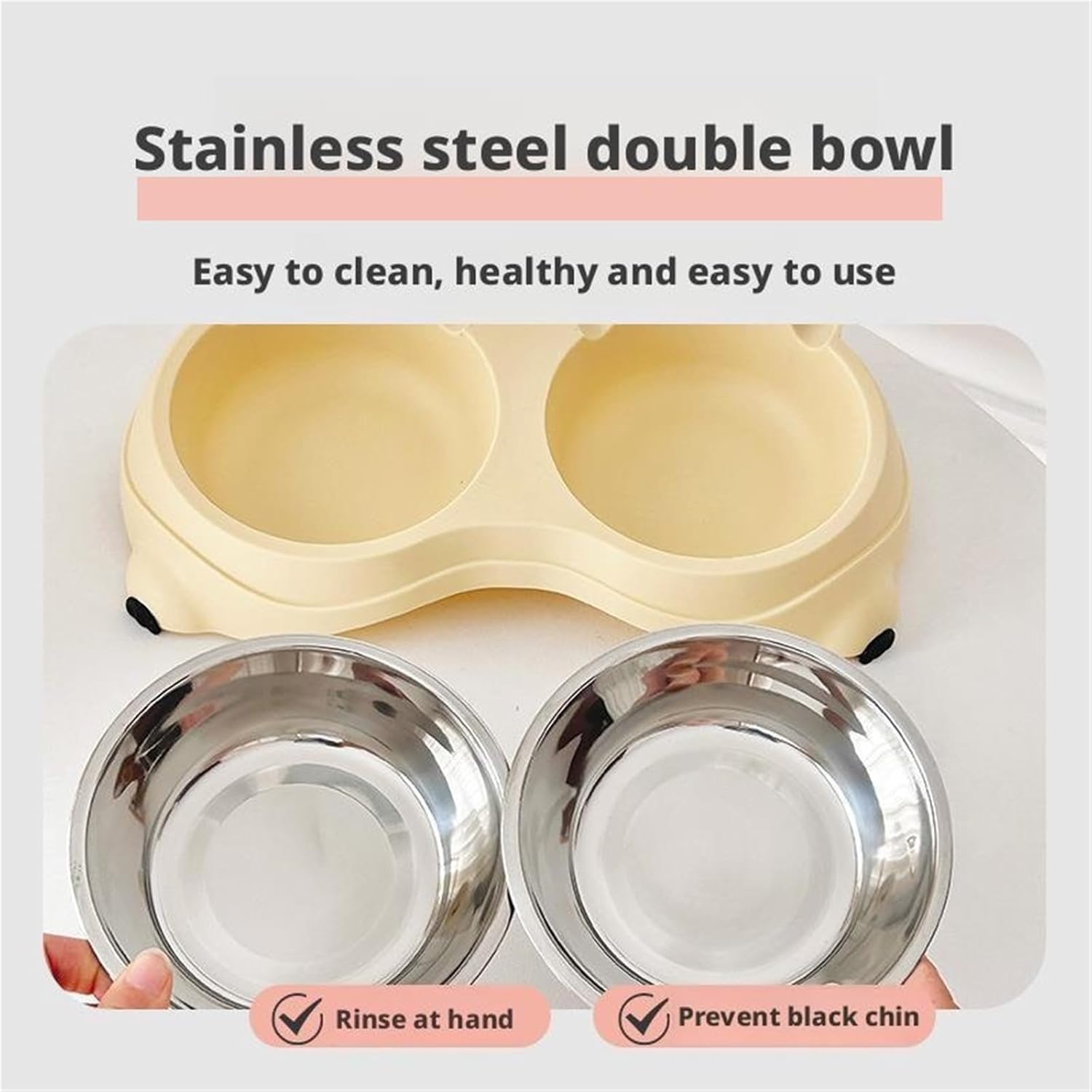 Cat Food Bowl - 1 Piece - Spillproof Pet Bowl - Double Layer Design for Cats V1258-DP02-BOL-270