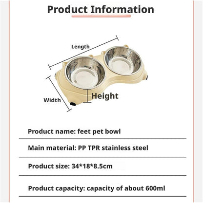Cat Food Bowl - 1 Piece - Spillproof Pet Bowl - Double Layer Design for Cats V1258-DP02-BOL-270